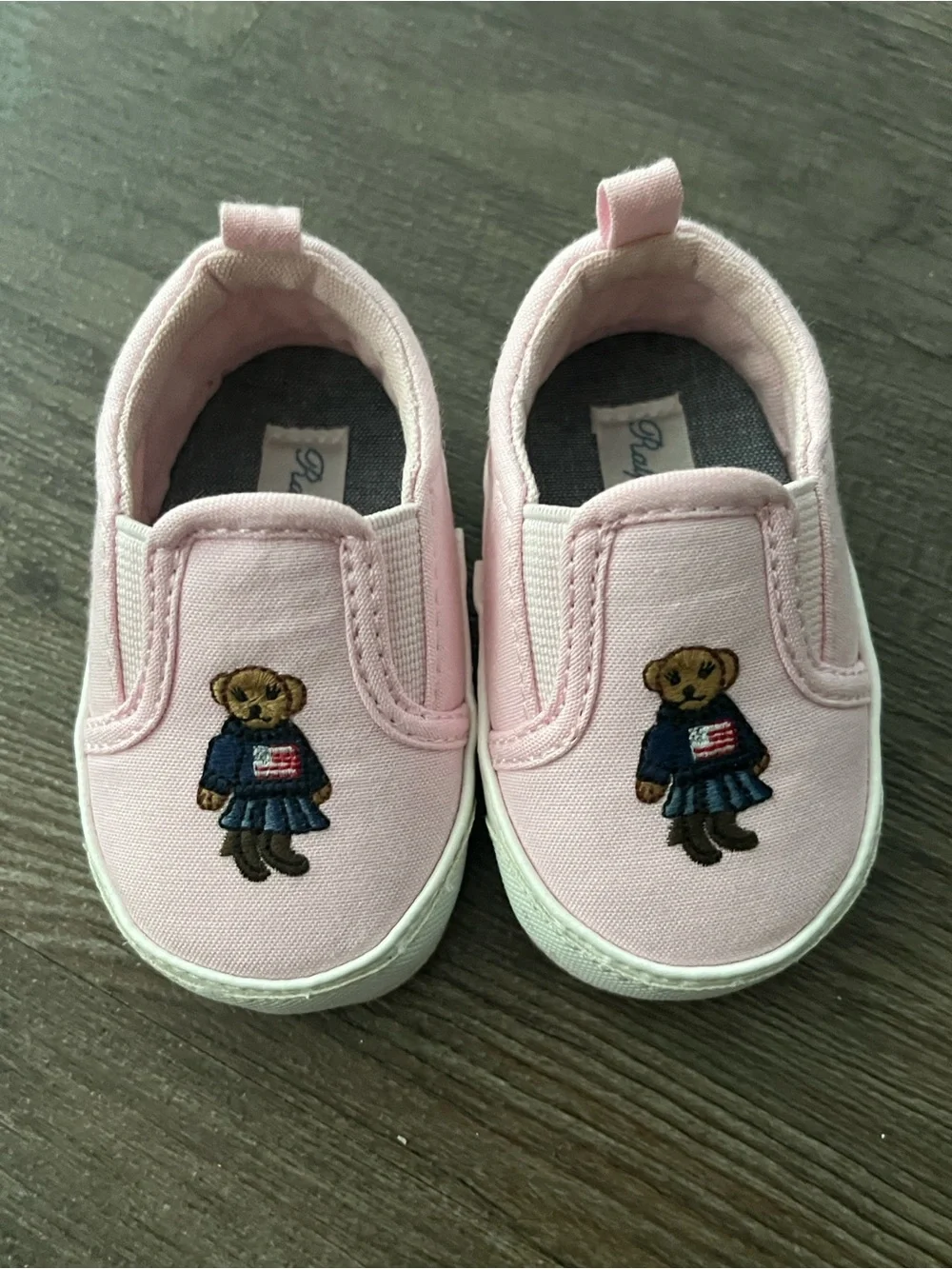 Baby/Toddler Pink Polo Bear Slip-On Shoes